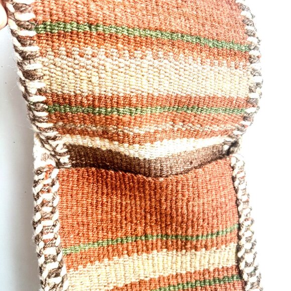 Vintage Woven Peru Wool Earth Tones Square Messenger Crossbody Bag - Picture 3 of 5